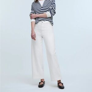 Madewell The Curvy Emmett Wide-Leg Jean in Tile White: Welt Pocket Edition sz 30